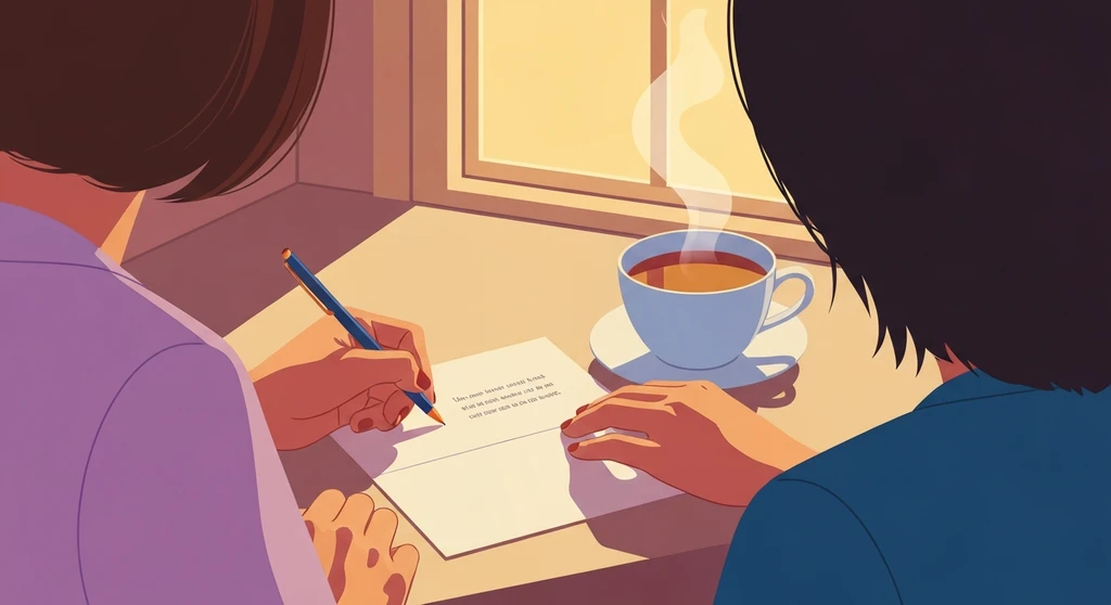 A woman writing a thoughtful letter for National Boyfriend Day 2025, illustrating how free and low-budget ideas can be the most meaningful. filename: national-boyfriend-day-2025-bestie-ai.webp