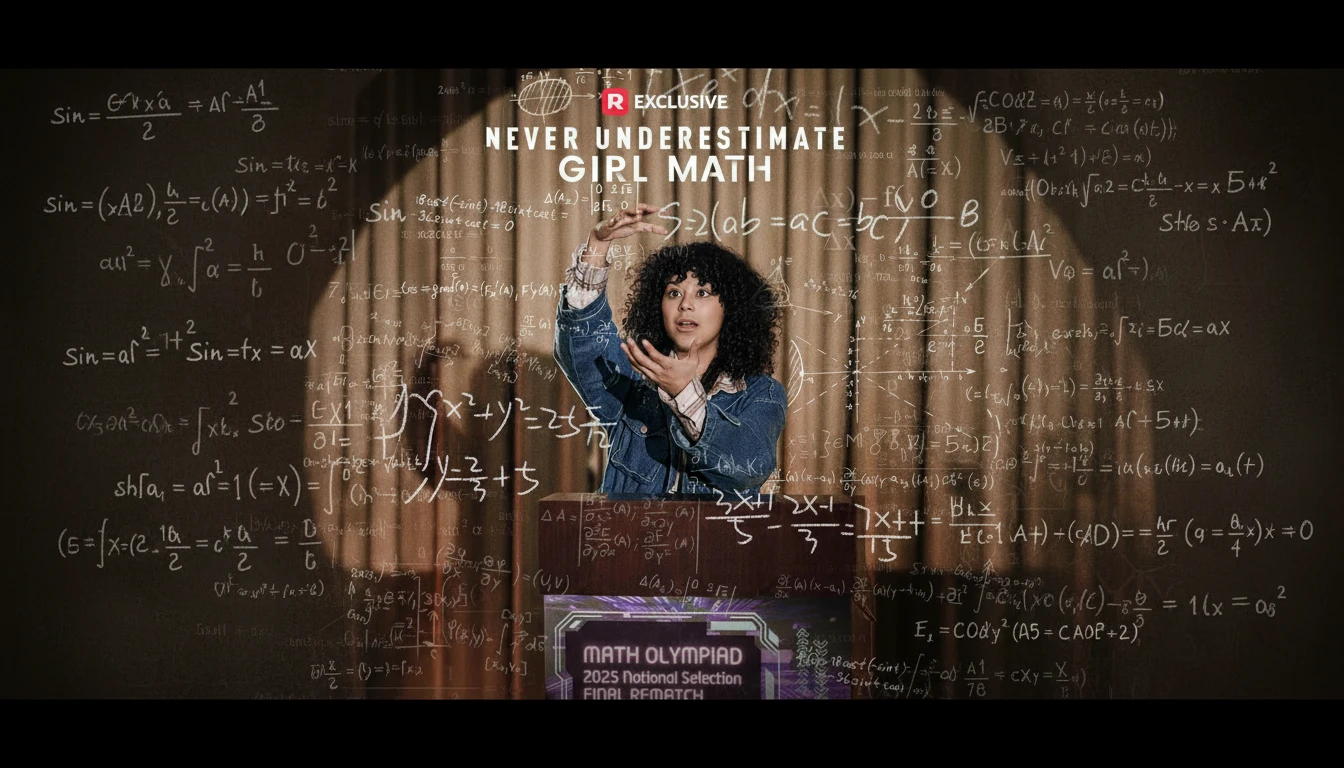 Zosha, the determined math prodigy from 'Never Underestimate Girl Math', uses a simple pencil to solve complex equations, symbolizing her triumph over privilege.