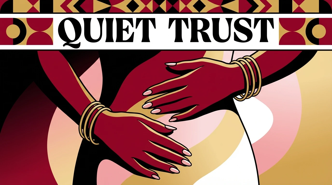 A woman's hands resting peacefully on her stomach, symbolizing trust in her body when experiencing no pregnancy symptoms but positive test results. File: no-pregnancy-symptoms-but-positive-test-bestie-ai.webp