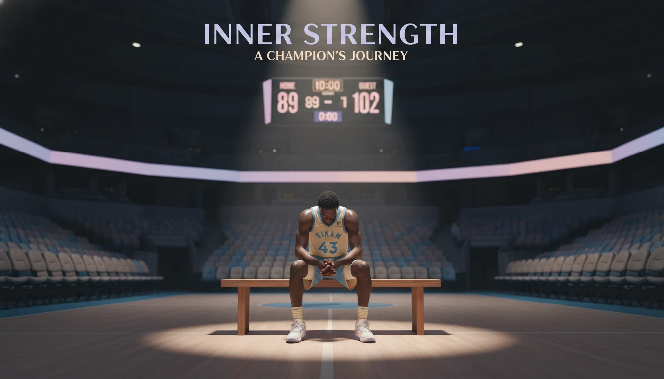 A contemplative image exploring the psychology of high performance, showing Pascal Siakam reflecting after a tough game, symbolizing mental toughness in the face of a loss. pascal-siakam-psychology-high-performance.webp