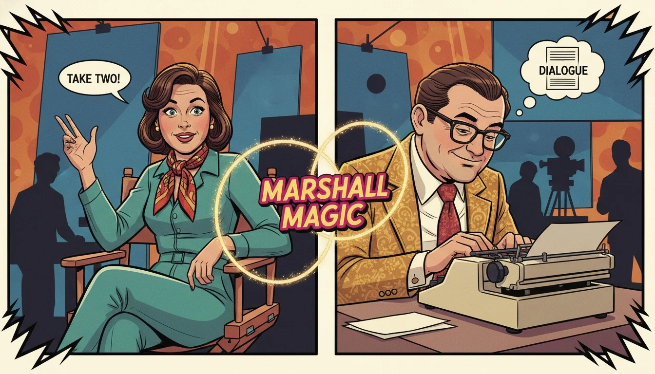 A symbolic image representing the creative partnership of Penny Marshall and her brother Garry, highlighting their influential sibling collaboration in Hollywood. File: penny-marshall-garry-marshall-relationship-bestie-ai.webp