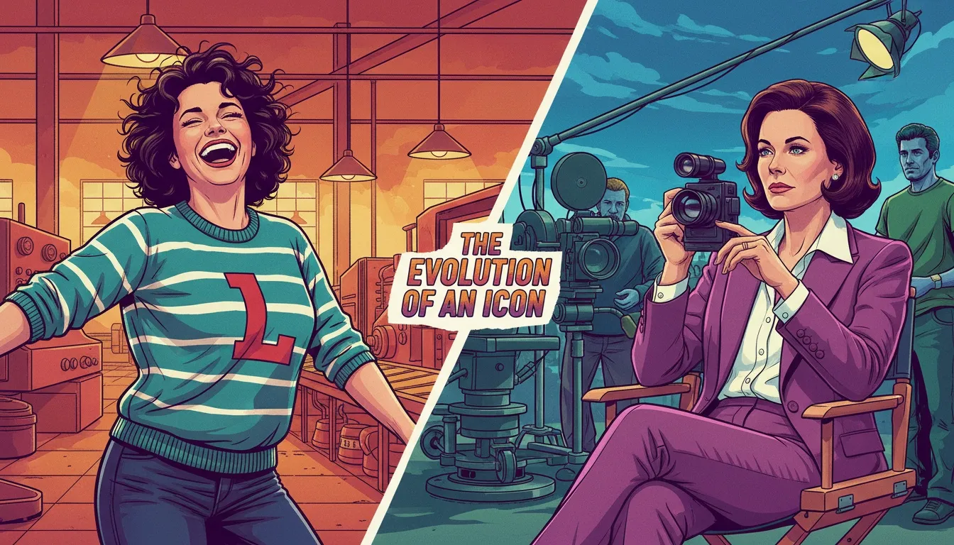 A split image showing the evolution of Penny Marshall, from her iconic role as Laverne to her celebrated career as a director, embodying her lasting legacy. Filename: penny-marshall-legacy-laverne-director-bestie-ai.webp