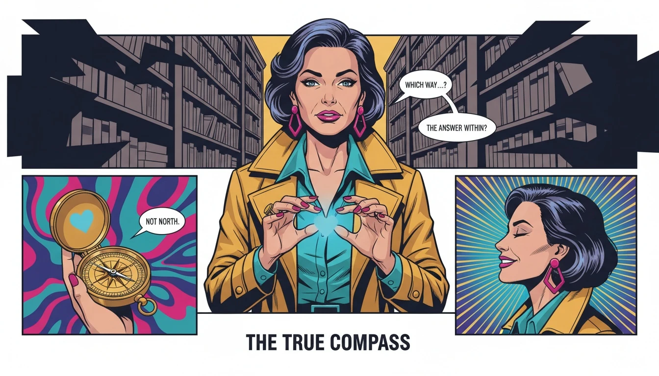 A person discovering their inner direction, symbolizing how Feeling personality types can use self-knowledge and MBTI for personal growth. filename: feeling-personality-types-bestie-ai.webp