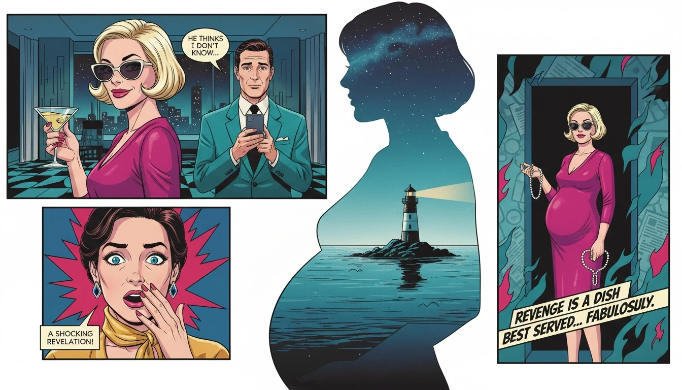 A symbolic representation of pregnancy body identity loss showing a woman's silhouette containing a vast ocean and lighthouse-bestie-ai.webp