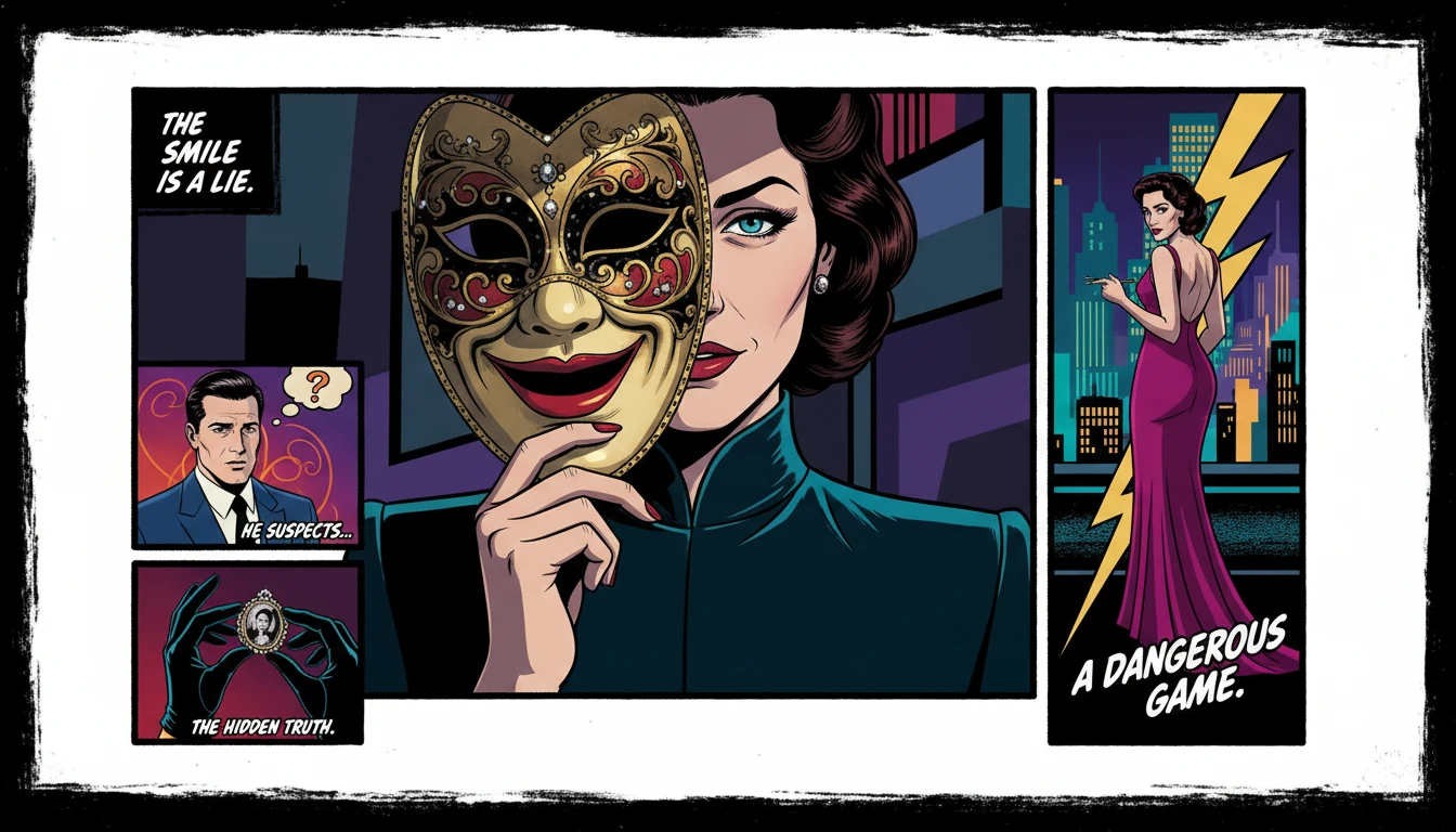 A visual representation of the psychology of a charismatic manipulator, showing a beautiful mask hiding a cold, calculating eye. filename: psychology-of-a-charismatic-manipulator-bestie-ai.webp