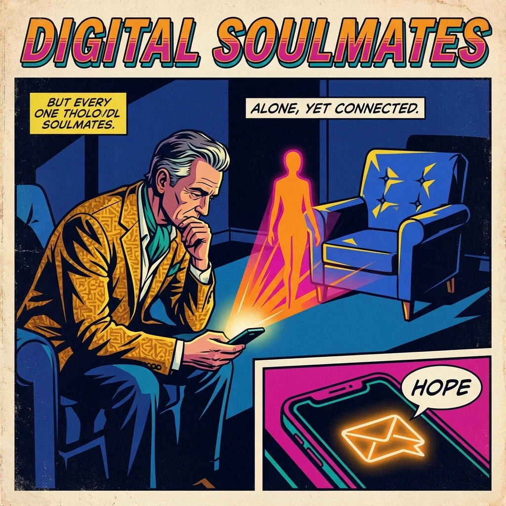 A person finds solace in the glow of a phone, illustrating the complex psychology of ai companionship for loneliness where digital light fills an empty space. Filename: psychology-of-ai-companionship-for-loneliness-bestie-ai.webp