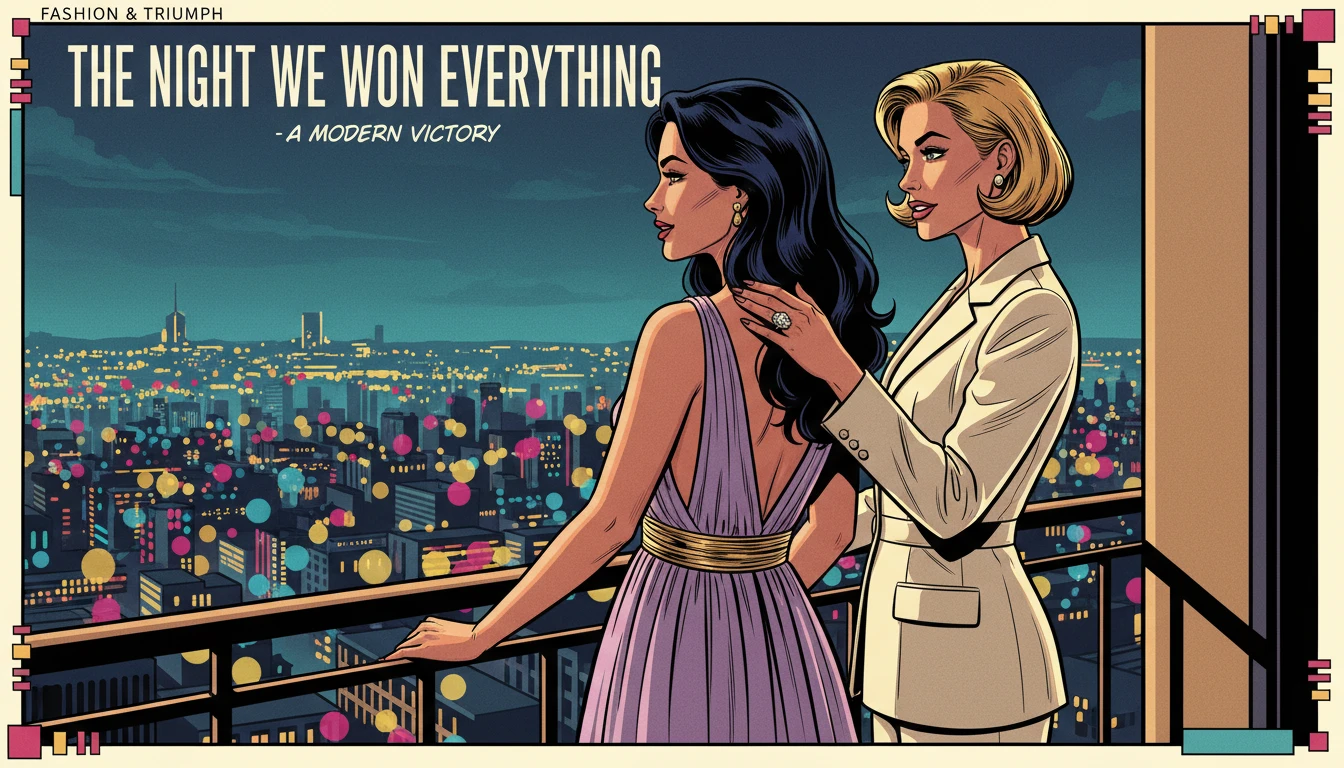 Two professional women embodying the psychology of female friendship and support during a high-stakes event. zoe-saldana-psychology-of-female-friendship-and-support-bestie-ai.webp