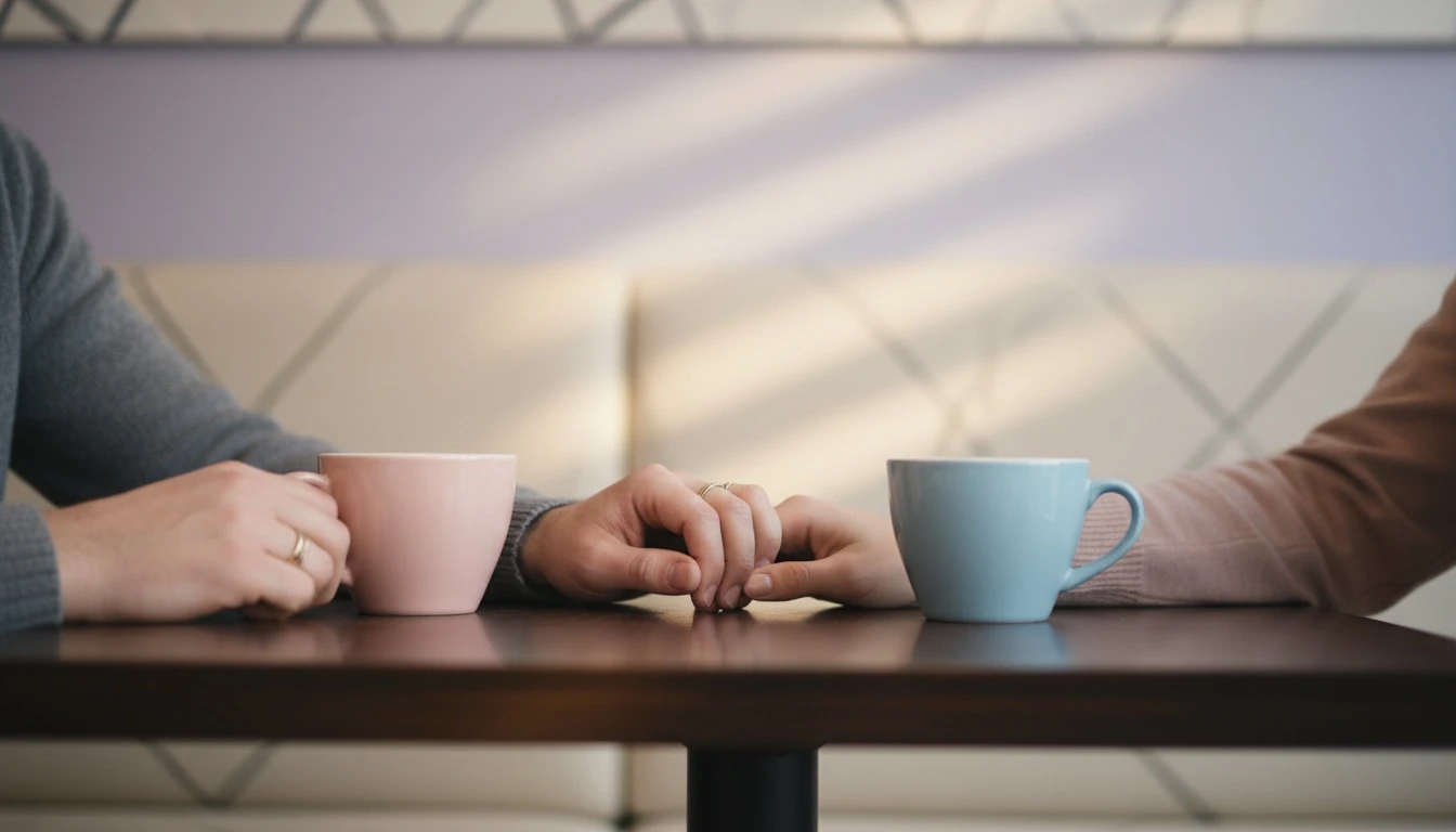 A close-up of two hands clasped, illustrating the quiet intimacy and psychology of keeping a relationship private before a public debut. Filename: psychology-of-keeping-a-relationship-private-bestie-ai.webp