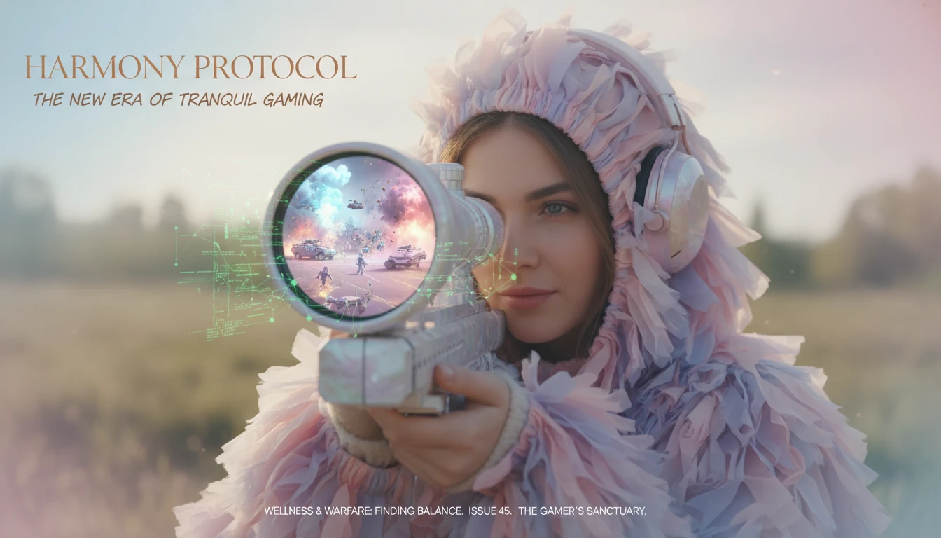 A soldier in a ghillie suit looking through a scope, representing the deep focus and the psychology of Modern Warfare's success on player engagement. psychology-of-modern-warfares-success-bestie-ai.webp