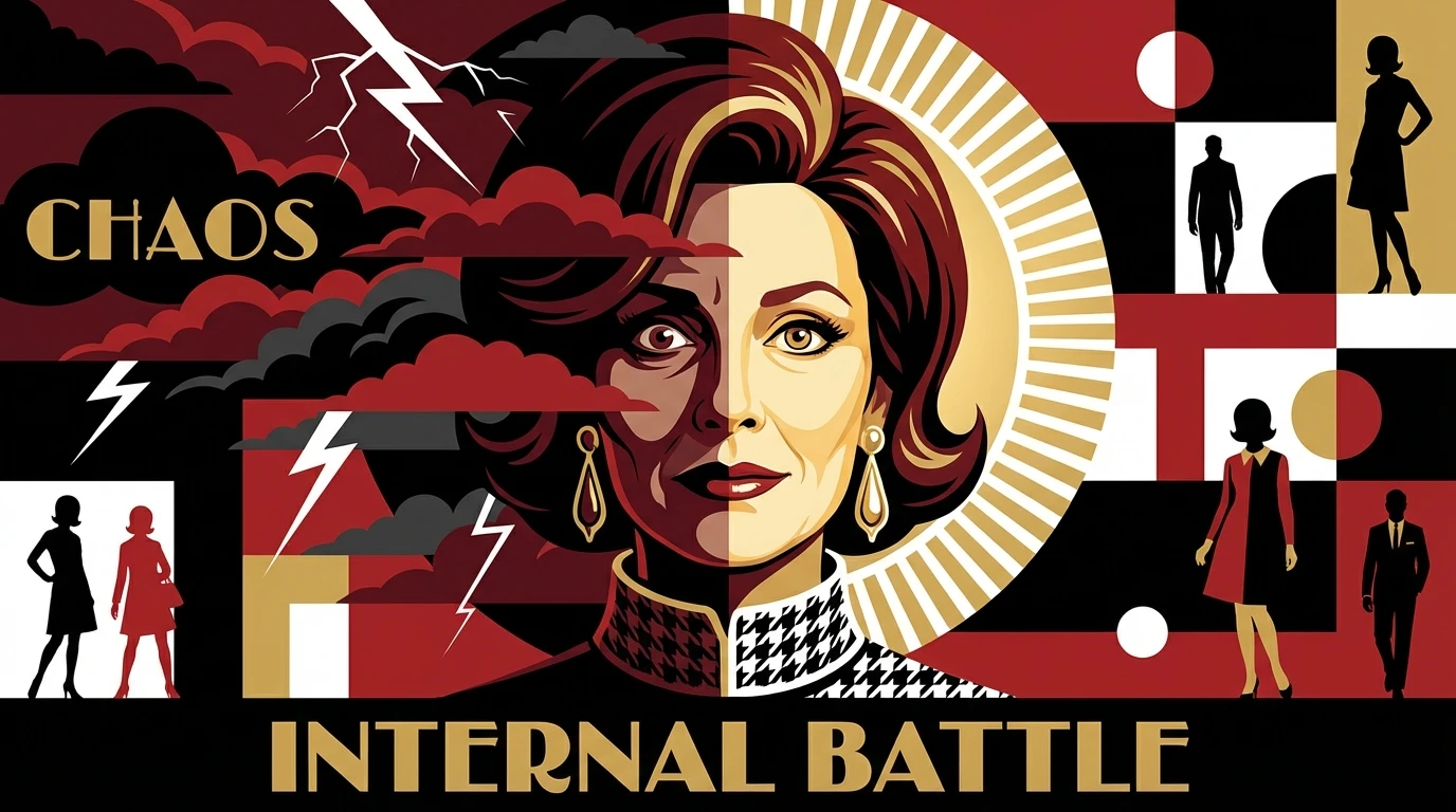 A symbolic image depicting the internal emotional storm of premenstrual syndrome, showing a woman's face half-covered by clouds, illustrating the struggle for calm. premenstrual-syndrome-psychology-bestie-ai.webp