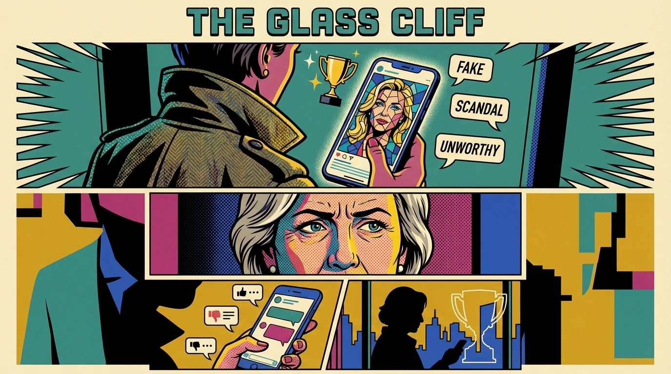 A person reflects on the psychology of schadenfreude while viewing celebrity news on a smartphone, illustrating the complex emotions behind deriving pleasure from others' misfortune. Filename: psychology-of-schadenfreude-bestie-ai.webp