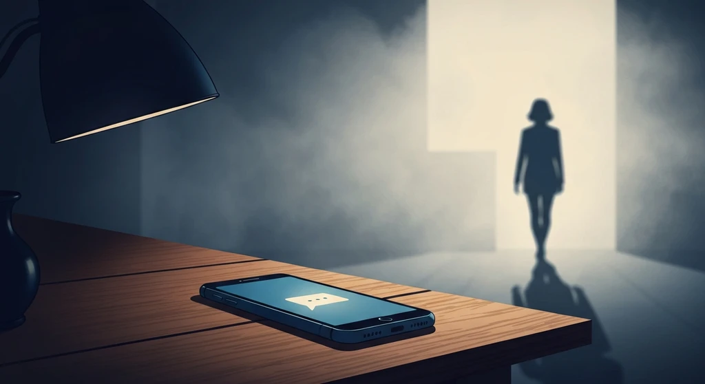 psychology-of-slow-fading-in-relationships-bestie-ai.webp: A dimly lit smartphone showing an unanswered message, symbolizing the psychology of slow fading in relationships and the pain of emotional withdrawal.