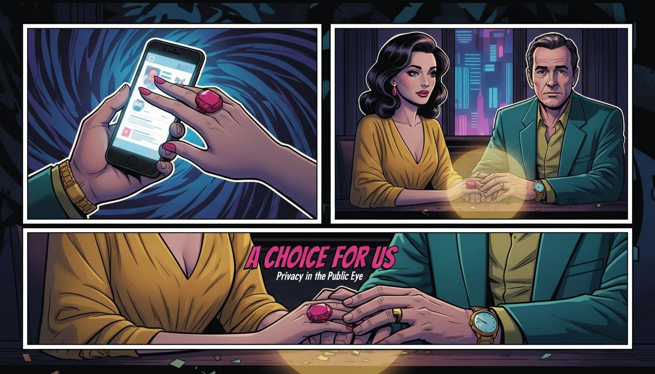 Two hands clasped over a glowing smartphone, illustrating the public vs private relationship pros and cons in the digital age. Filename: public-vs-private-relationship-pros-and-cons-bestie-ai.webp