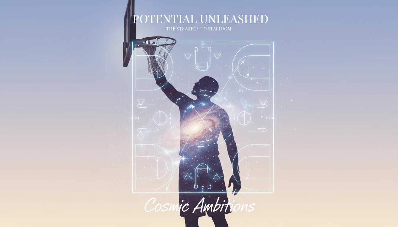 A symbolic image representing Quinten Post's potential, showing his silhouette filled with stars and overlaid with a strategic blueprint to illustrate his scouting report. quinten-post-potential-scouting-report.webp