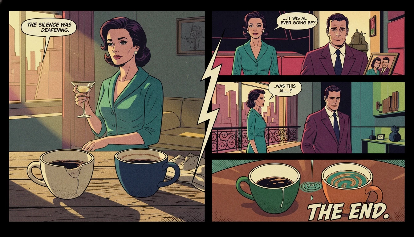 Two coffee cups on a table symbolize the quiet reasons why long term relationships end, showing the emotional distance between partners. filename: reasons-why-long-term-relationships-end-bestie-ai.webp