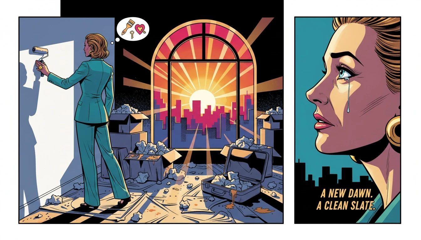 A woman looking towards a new beginning, illustrating the hope and process in our rebuilding life after divorce guide. filename: rebuilding-life-after-divorce-guide-bestie-ai.webp