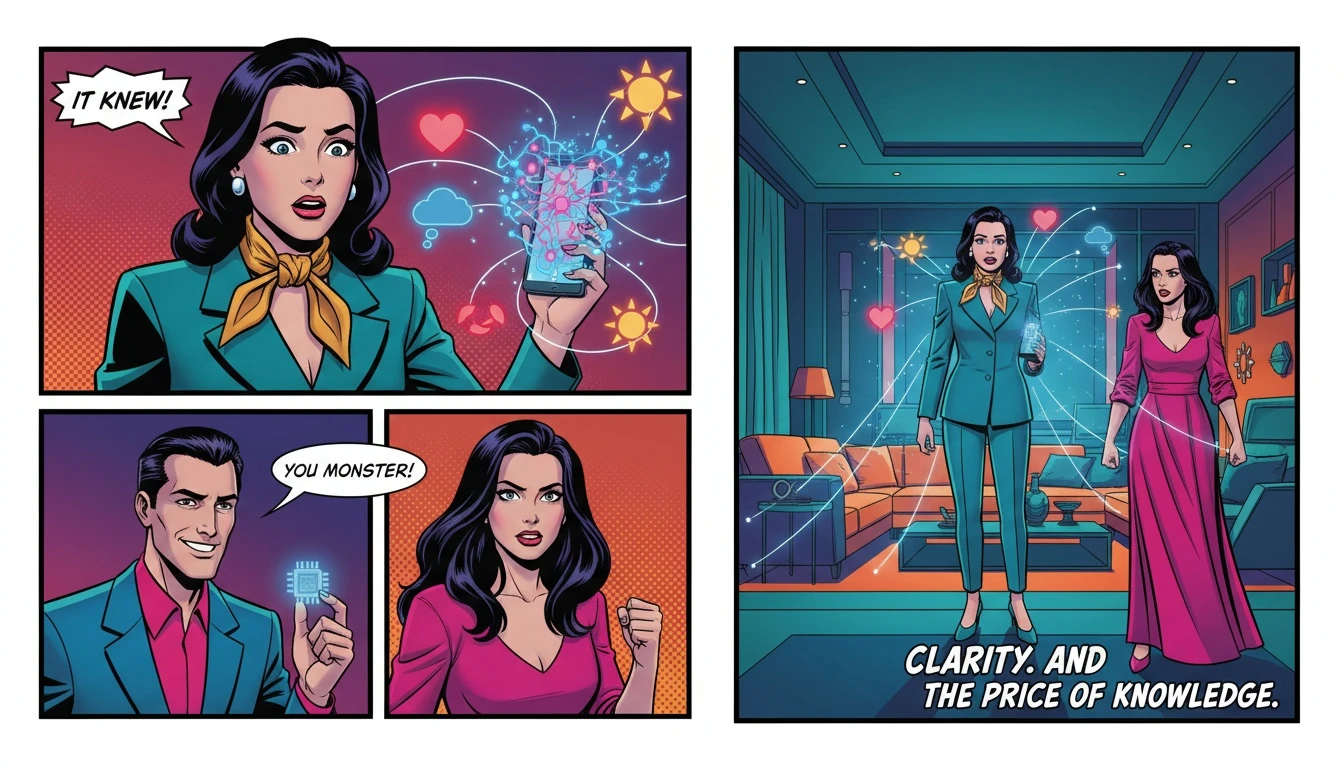 A symbolic image representing how a journaling app like Reflectly can use AI to provide deep emotional insights, set against a calming blue background. Filename: reflectly-journaling-app-alternatives-bestie-ai.webp