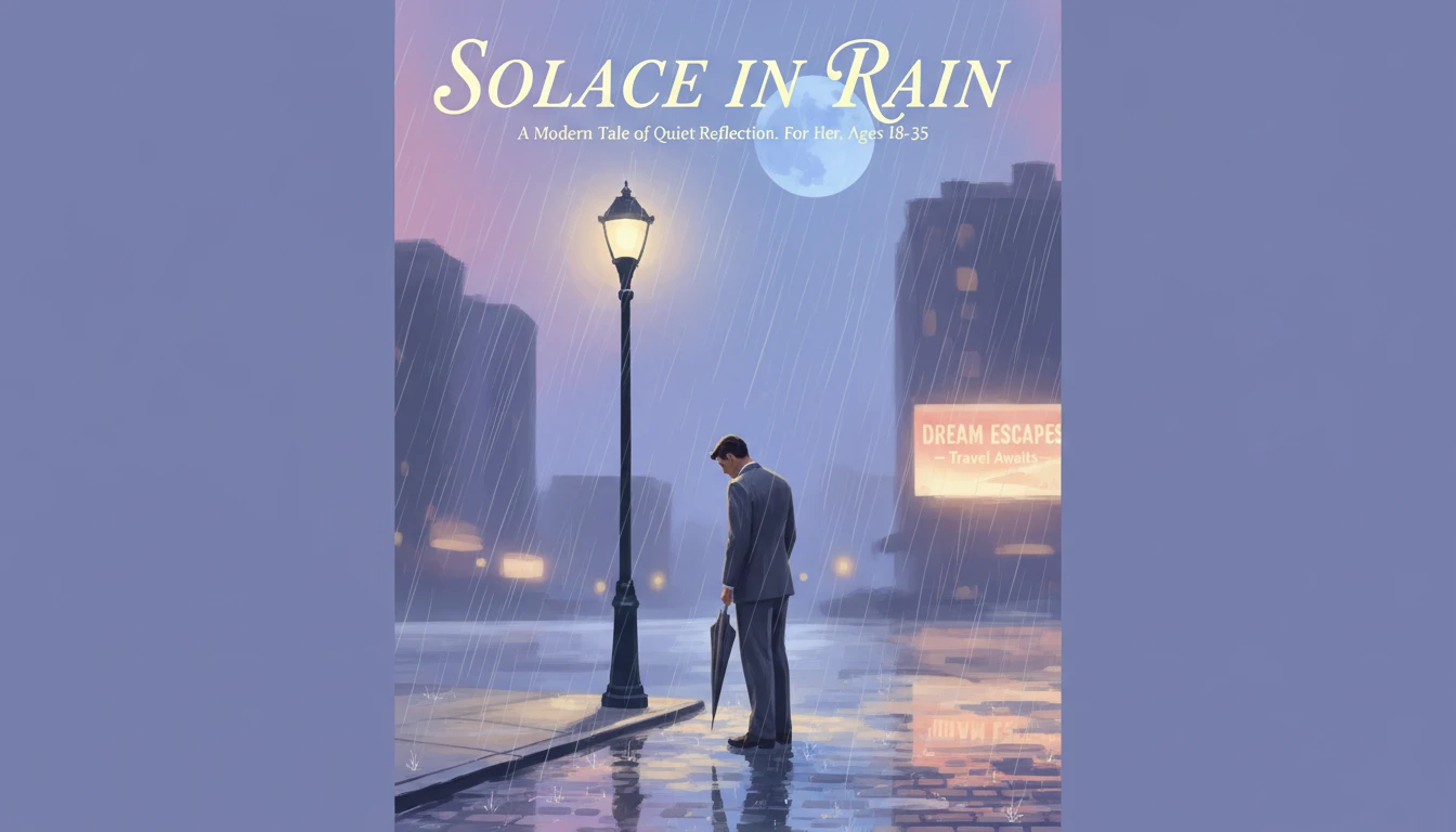 A moody illustration representing the themes in Richard Linklater's Blue Moon, showing a lonely man in 1940s New York under a blue moon, symbolizing the tragic genius of Lorenz Hart.