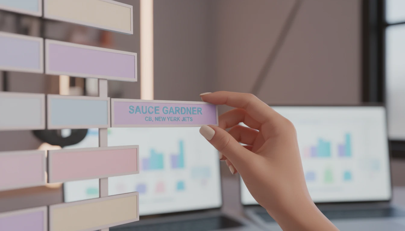 A manager considers their Sauce Gardner fantasy football draft decision, weighing the pros and cons of his IDP value as a shutdown corner. sauce-gardner-fantasy-football-idp-guide-bestie-ai.webp