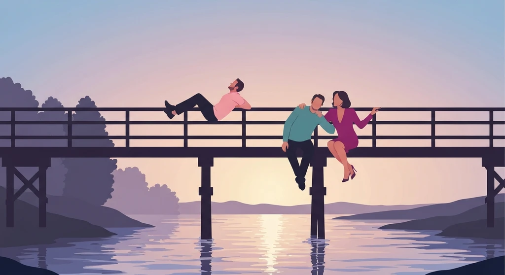 Two people demonstrating secure vs insecure attachment examples through supportive body language on a bridge-secure-vs-insecure-attachment-examples-bestie-ai.webp
