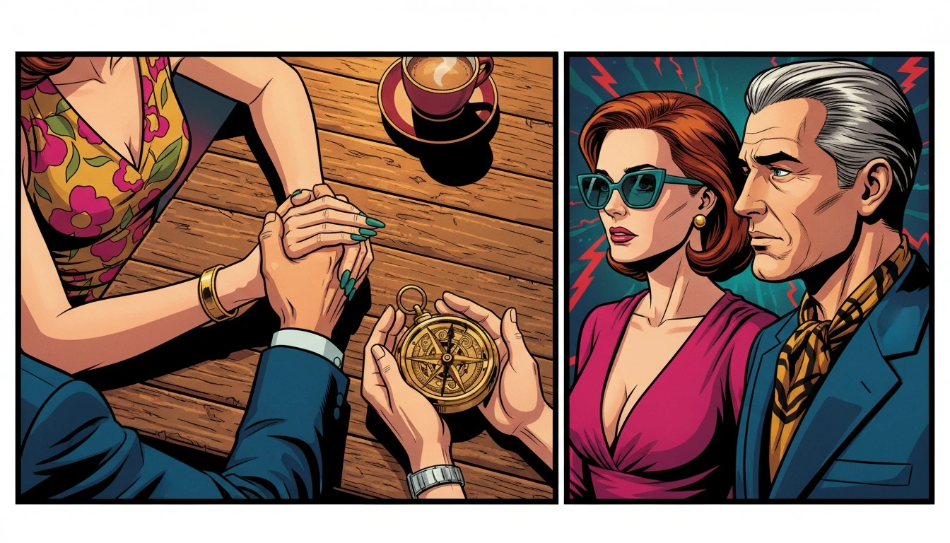 A symbolic image showing two hands clasped and another two holding a compass, illustrating the signs of genuine love vs infatuation as a combination of passion and shared direction. Filename: signs-of-genuine-love-vs-infatuation-bestie-ai.webp