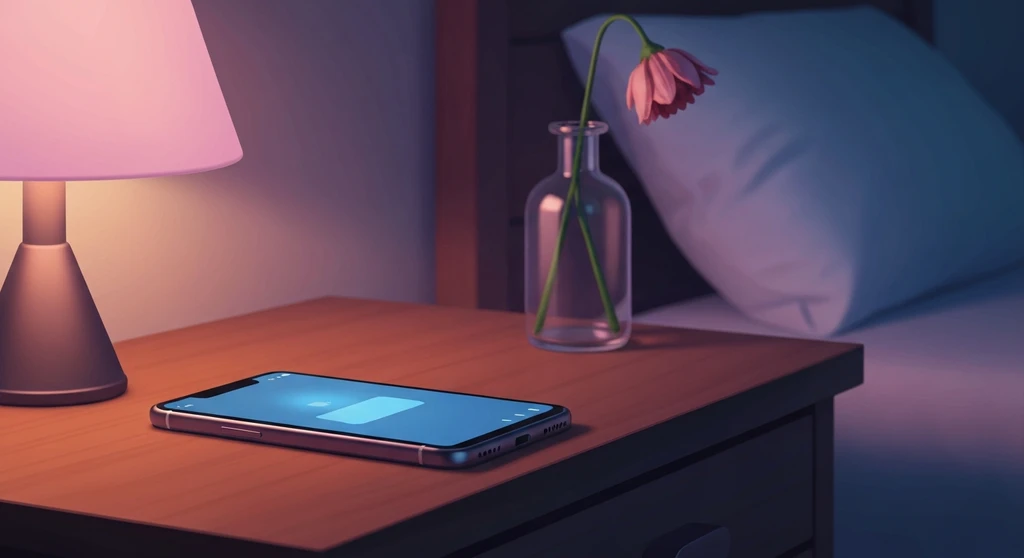 A phone glowing with a cold blue light on a table, symbolizing the anxiety of being ghosted and recognizing signs someone will ghost you-bestie-ai.webp