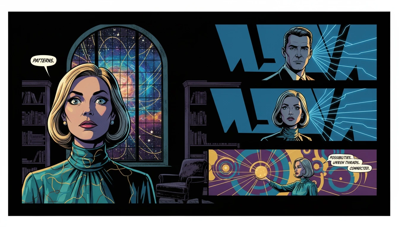 A contemplative image showing the inner world of someone discovering the signs you are a true INFJ, looking out a window at a cosmic web of future possibilities. Filename: signs-you-are-a-true-infj-bestie-ai.webp