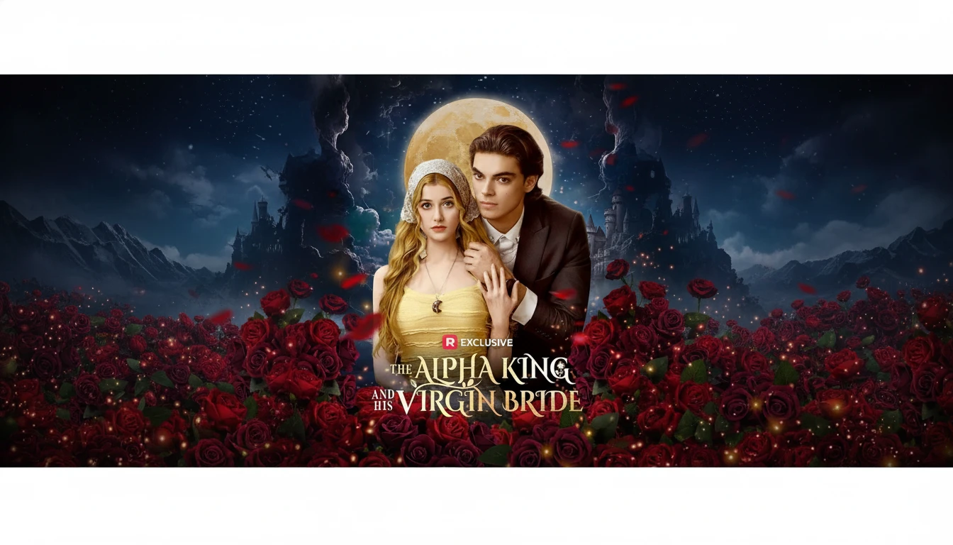 An emotionally charged still from The Alpha King And His Virgin Bride, depicting the lead characters Killian and Naomi, emphasizing the dramatic tension of their fated romance.