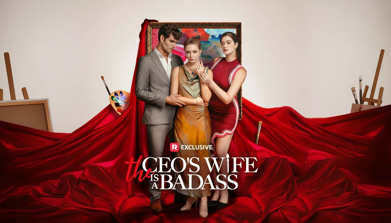 Cora Pearson, The CEO's Wife, standing confidently in an art gallery after revealing her true identity, with Ashley Turner looking defeated in the background.