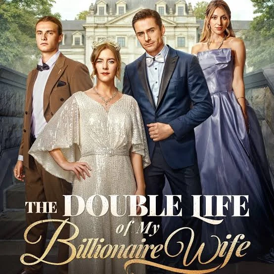 A dramatic scene from The Double Life of My Billionaire Wife featuring the female lead in a powerful stance, signifying her true billionaire identity reveal, with the male lead in shock.