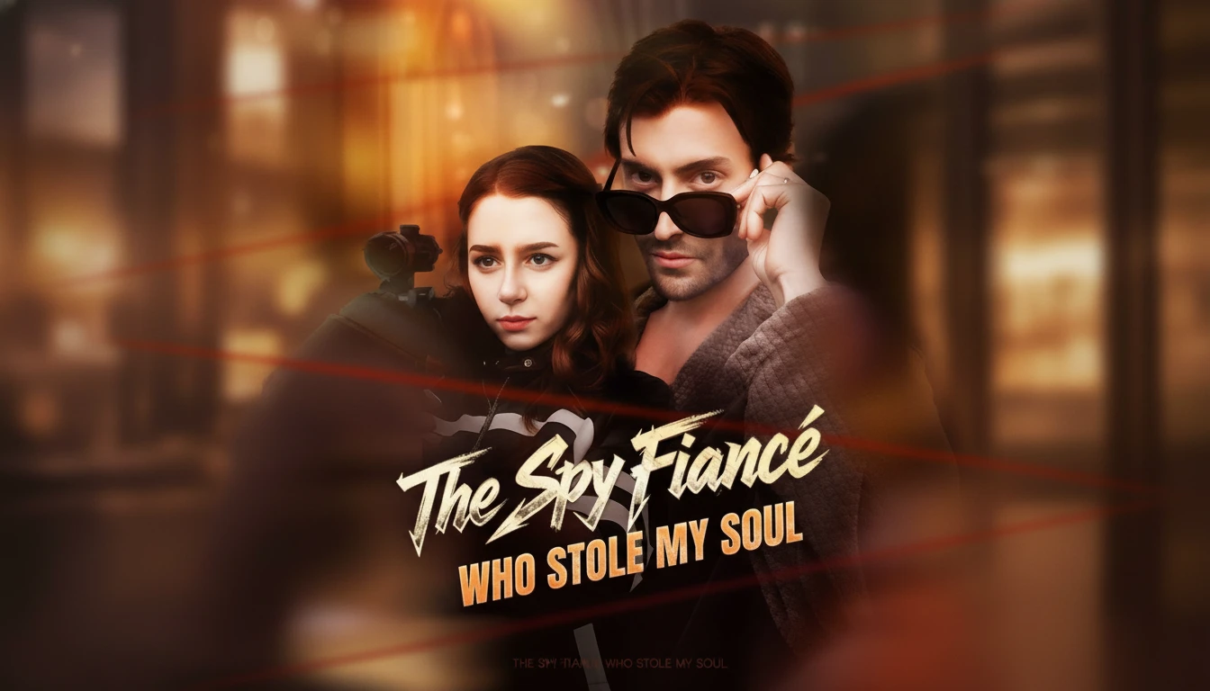 A dramatic image depicting a woman and a man in a dynamic pose, hinting at espionage and romance, representing the themes of The Spy Fiancé Who Stole My Soul.