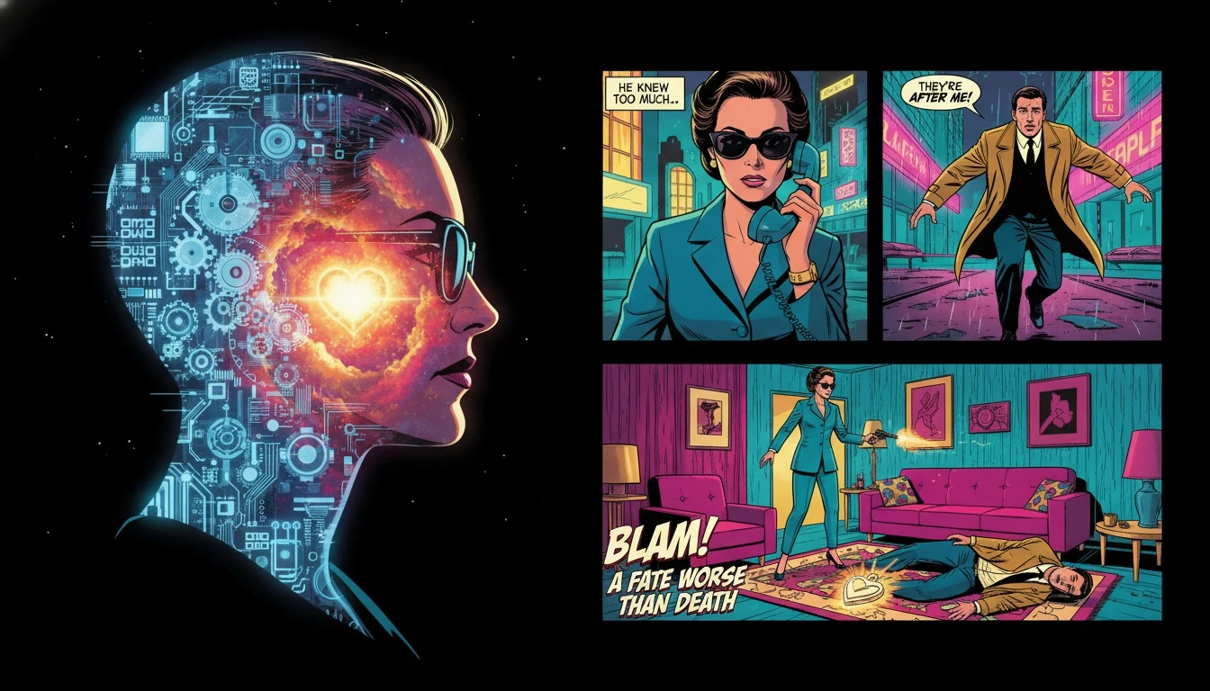 A symbolic visualization of ti vs fi explained, showing a person's mind divided between a logical, geometric side and a warm, value-driven emotional side. Filename: ti-vs-fi-explained-bestie-ai.webp
