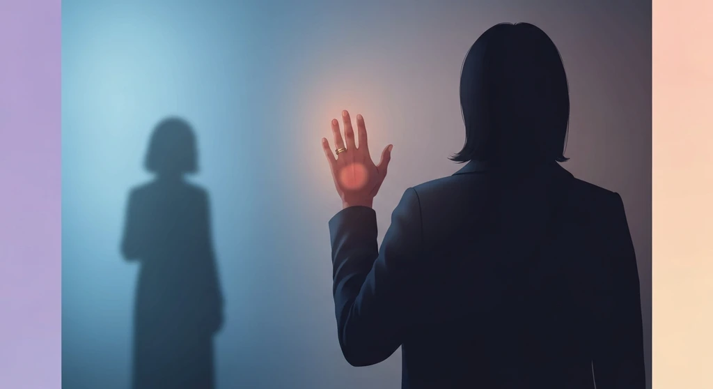 emotional-unavailability-bestie-ai.webp; A symbolic image of emotional unavailability showing a person separated by a frosted glass barrier.