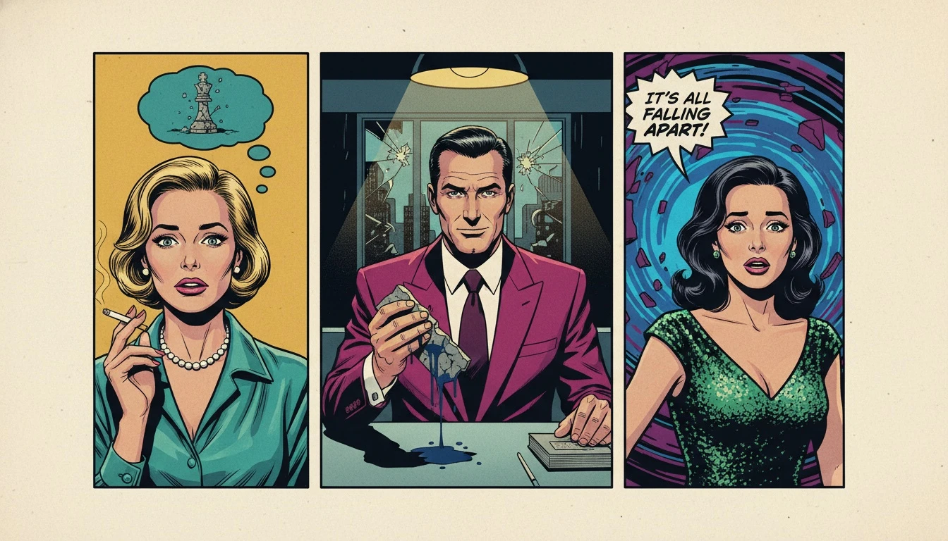 A symbolic image representing unhealthy ESTJ traits, showing a cracked concrete king chess piece on a board, symbolizing control under stress. Filename: unhealthy-estj-traits-bestie-ai.webp