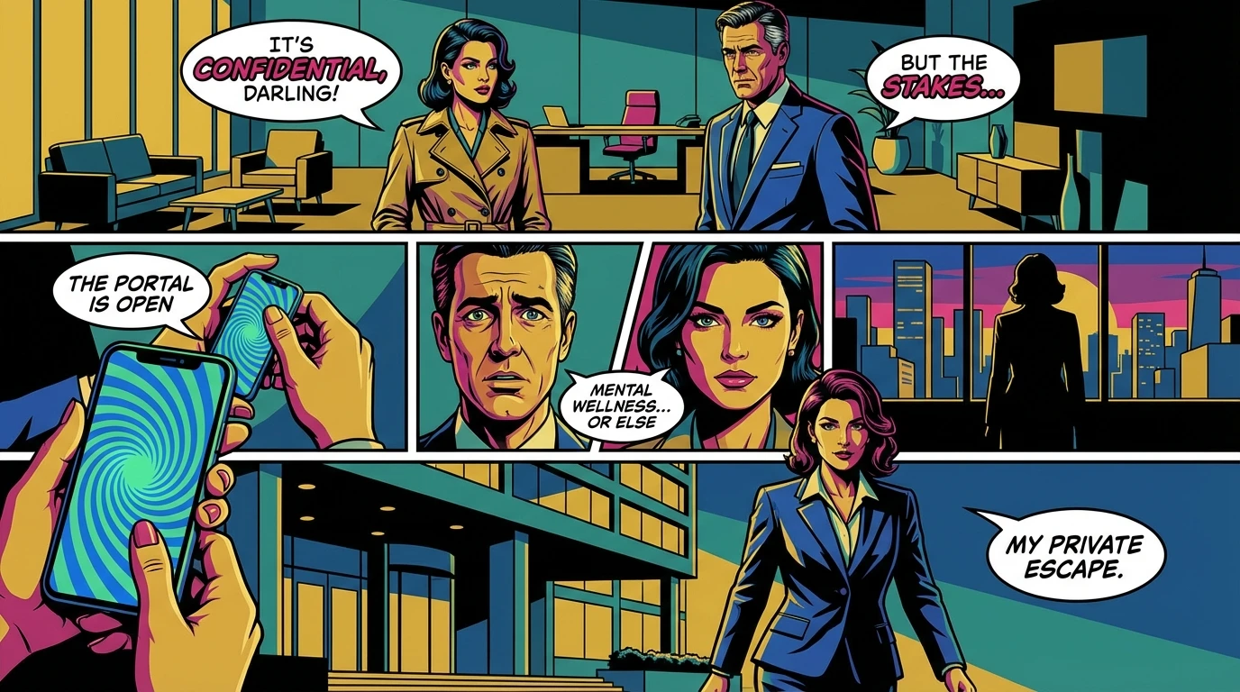 A person's hands holding a smartphone, symbolizing the confidential process of using Headspace Care through an employer benefit in a calm office setting. Filename: using-headspace-care-through-employer-bestie-ai.webp