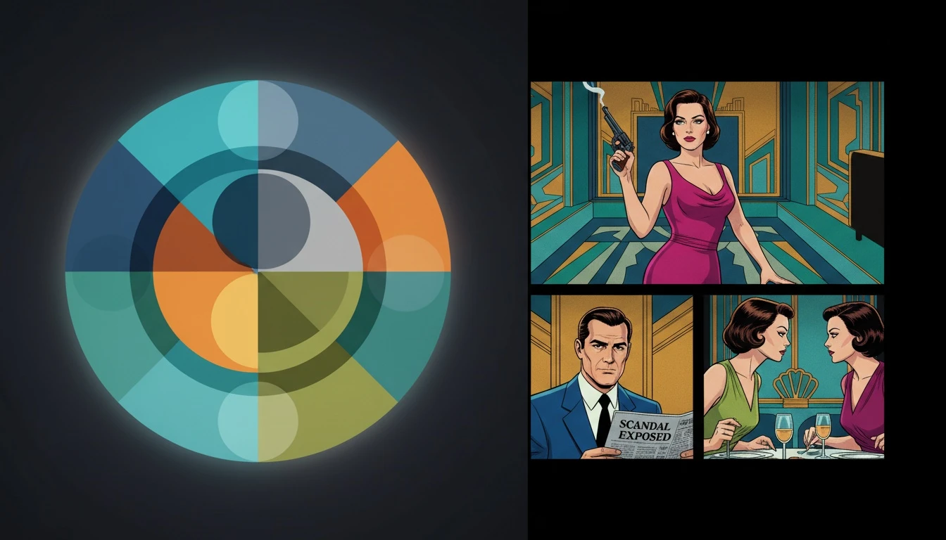 An abstract image showing four different colored shapes coming together to form a perfect circle, illustrating the concept of using MBTI for team building to create a balanced and synergistic workplace. filename: using-mbti-for-team-building-bestie-ai.webp