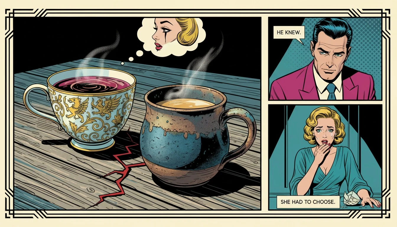 Two different teacups on a table, representing what are irreconcilable differences in a relationship and the feeling of growing apart despite love. filename: what-are-irreconcilable-differences-in-a-relationship-bestie-ai.webp