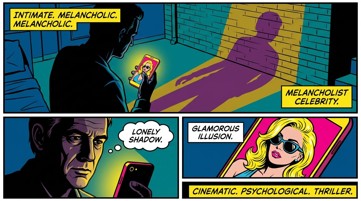 A person looking at a celebrity on their phone, illustrating the complex answer to 'what is a parasocial relationship' and the feeling of a one-sided connection. Filename: what-is-a-parasocial-relationship-bestie-ai.webp