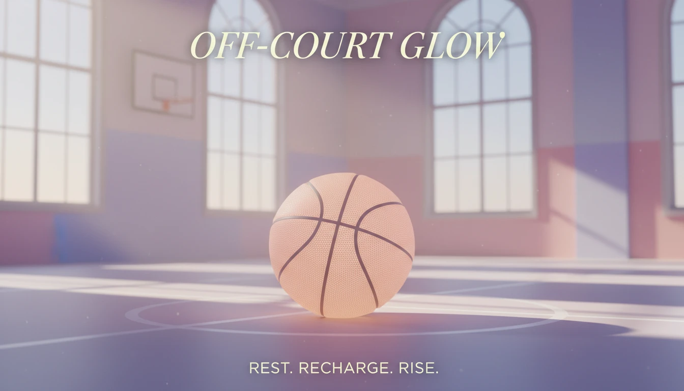A lone basketball rests on a court, symbolizing the quiet moments needed to build mental resilience before the next big challenge. jaylen-brown-mental-resilience-bestie-ai.webp