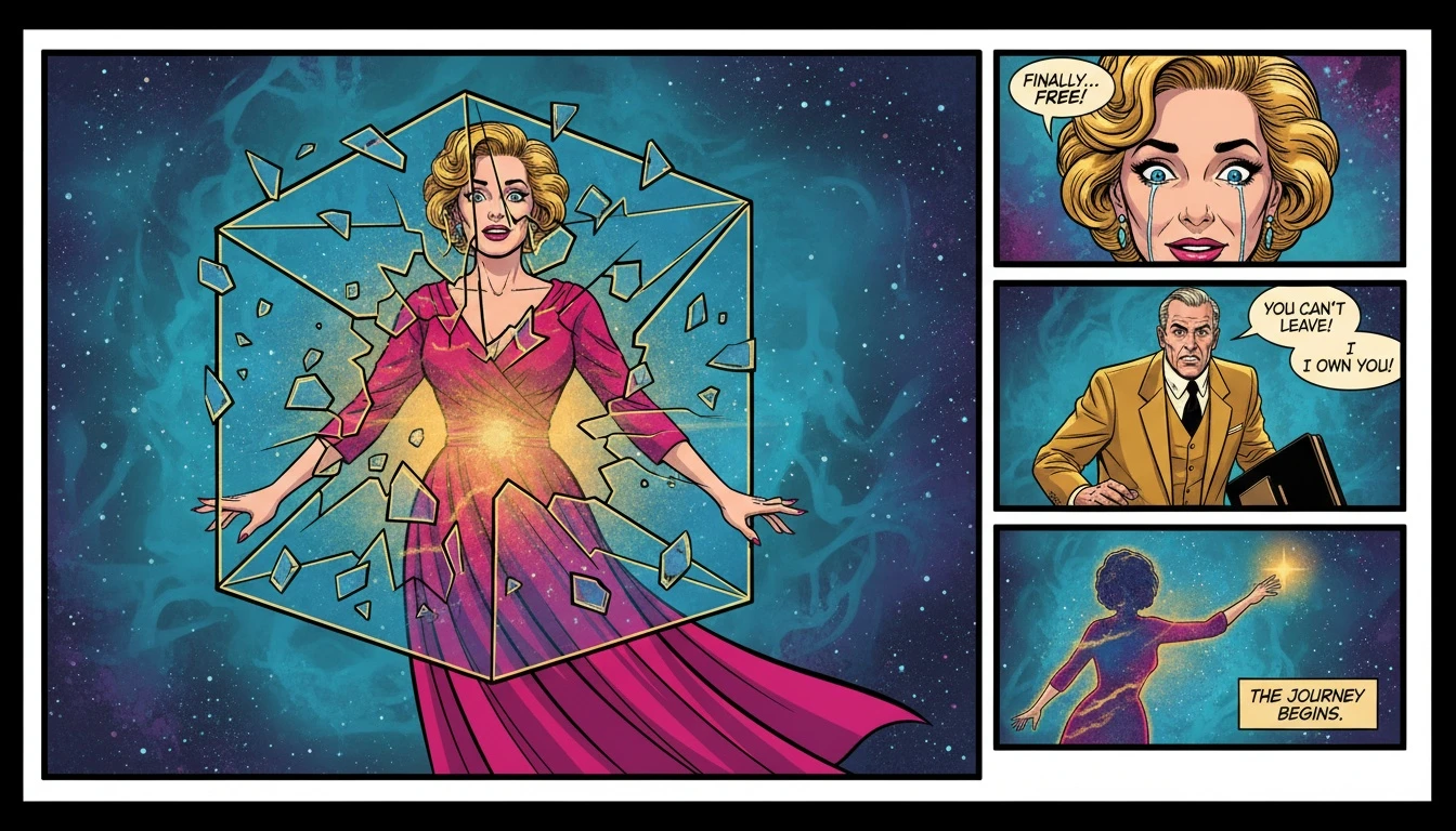 A symbolic image representing what to do when you don't relate to your mbti type, showing a figure of light breaking free from a restrictive box. Filename: what-to-do-when-you-dont-relate-to-your-mbti-type-bestie-ai.webp