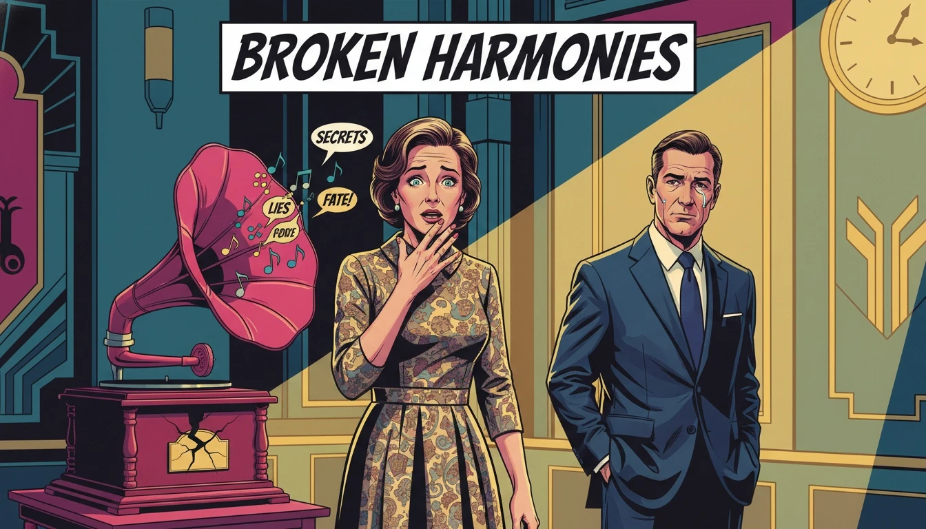 A symbolic image representing the complex history of cher boyfriend alexander edwards, showing a beautiful vintage gramophone with a visible crack. cher-boyfriend-bestie-ai.webp