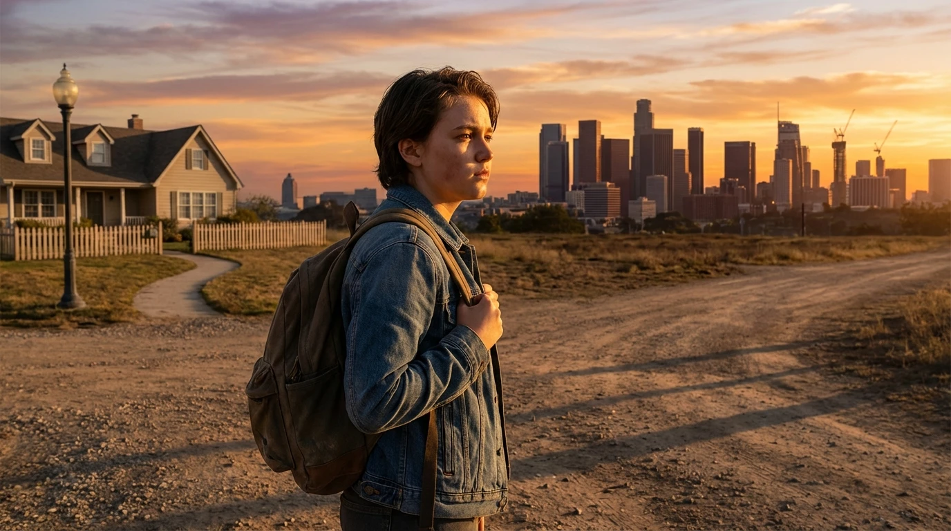 A visual representation of why maya hawke's parents didn't want her to act: a young person choosing between a creative career path and the safe path their parents might prefer. filename: why-maya-hawkes-parents-didnt-want-her-to-act-bestie-ai.webp