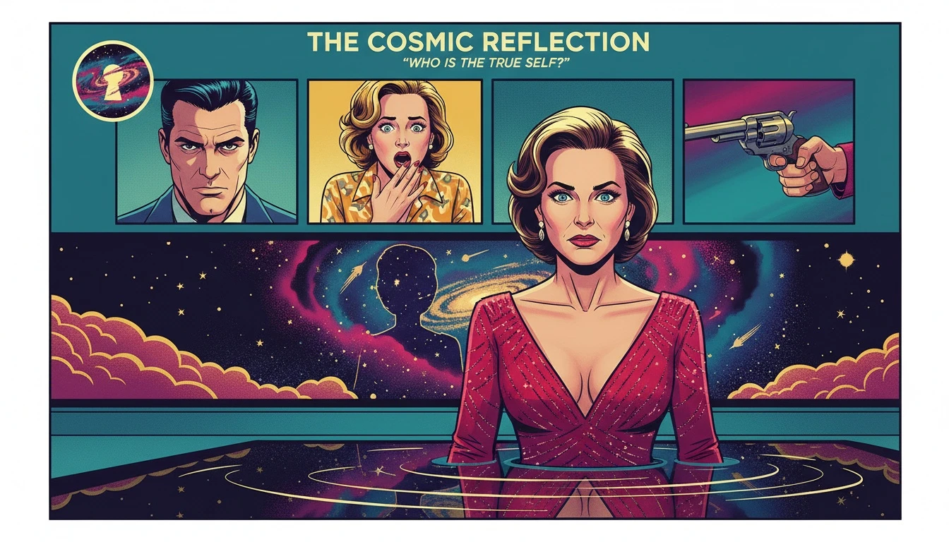 A person's reflection in water reveals their complex inner self, illustrating the psychological depth of using an unfiltered ai chat for self-discovery. Filename: unfiltered-ai-chat-psychology-bestie-ai.webp